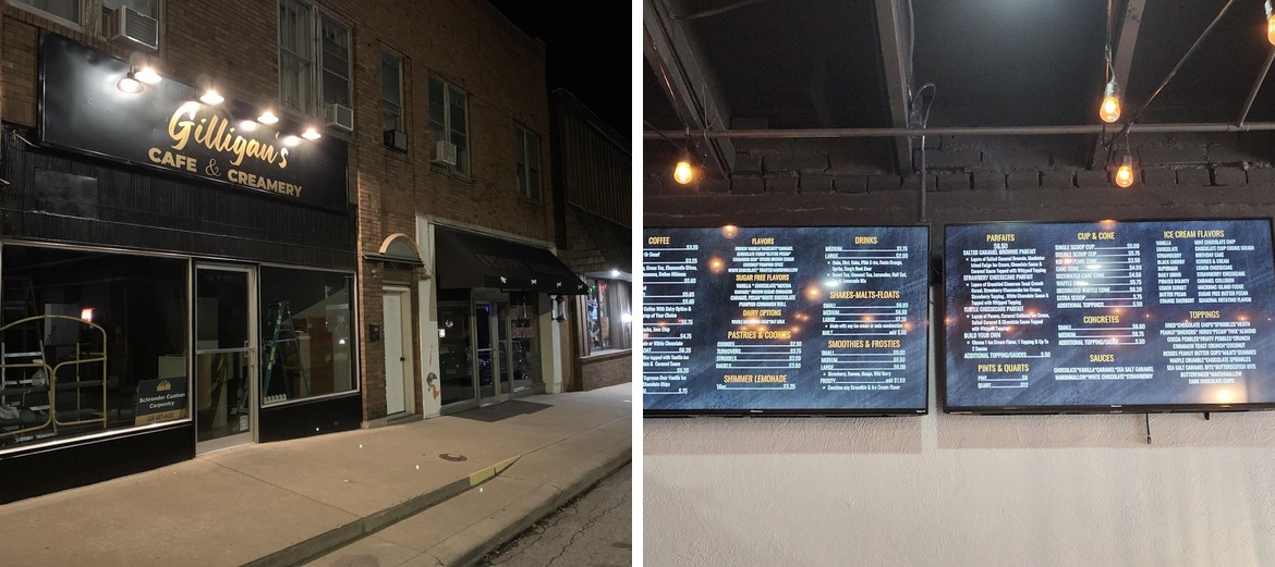 Gilligan's Cafe & Creamery Menu